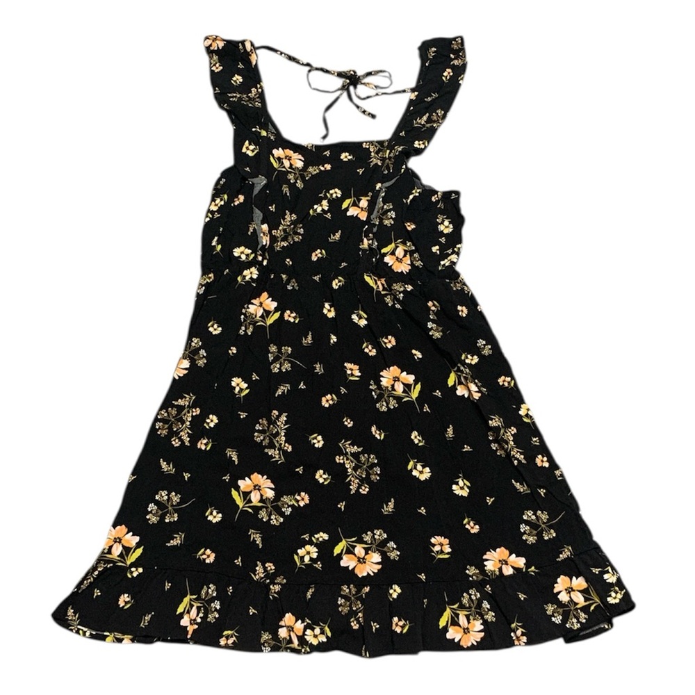 Wild Fable Black Floral Sundress with Yellow & Cream Flowers
